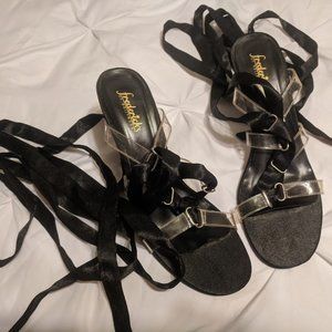 Lace wrap heels size 10